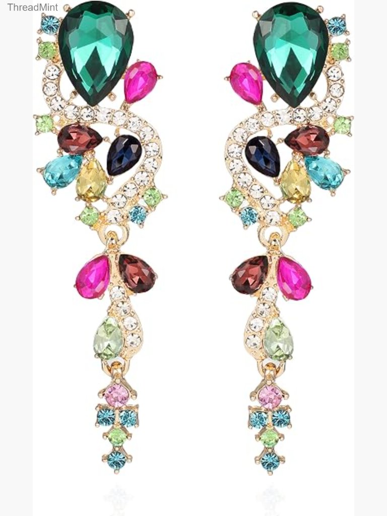 Statement Drop Dangle Earrings Long Crystal Bridal Teardrop Chandelier